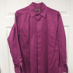Mens Ariat Twill Button Down Shirt - Purple - Medium Size